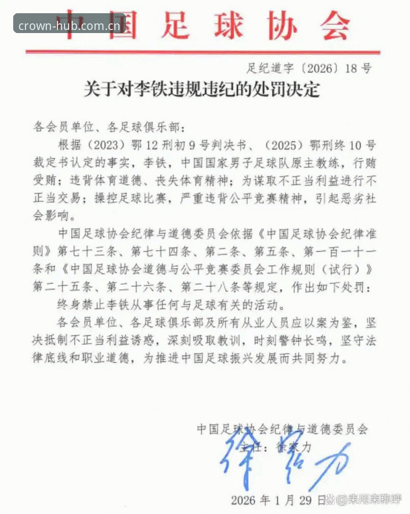 足协第三批禁足名单深度评测：皇冠官方网站手机版数据视角下的17人终身禁足与48人处罚